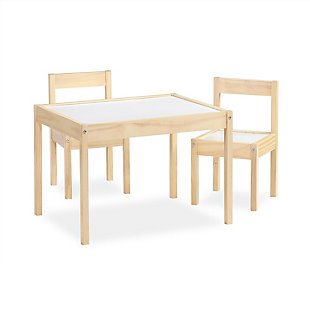 Baby Relax Percy 3-PC Kiddy Table and Chair Set, Natural/White, Natural, large