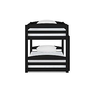 Sleep in style with the customizable, space-saving design of the Atwater Living Aaida Bunk Bed. The increased sleeping capacity is common sense solution for cottages, extended family, out-of-town guests or hosting your child’s rambunctious friends for a sleepover. The Aaida features a black finish, clean lines and horizontal slats with a built-in stepladder to access the top bunk. Each bed features its own personal space with easy dependable access in and out. The ultimate space-saver, the Aaida’s multiple configurations also allow it to be set up as a traditional bunk bed or simply as two separate twin beds. The unique floor bunk bed design will allow you to maximize your space while the sturdy, solid construction adds both durability and functionality. Fun, safe and stylish, the Atwater Living Aaida Twin Bunk Bed is the perfect antidote for sleeping multiple people in smaller spaces.Made of wood and engineered wood | Transitional twin size bunk bed made with a solid wood construction. | Easily converts into two separate twin size beds. Each bed is designed to accommodate a standard twin size mattress (sold separately). Bed slats included and no box spring required. | Small space living approved. Promises optimal support and durability with sturdy integrated ladder and slats. | 1 Year limited warranty | Asssembly required