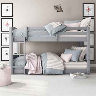 Atwater Living Aaida Twin Bunk Bed, Gray, Gray, large
