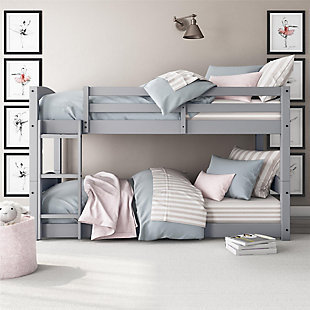 Atwater Living Aaida Twin Bunk Bed, Gray, Gray, rollover