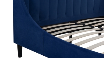 Aspen Vertical Tufted Platform Bed, Navy Blue, large