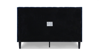 Aspen Vertical Tufted Platform Bed, Navy Blue, large