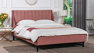 Aspen Vertical Tufted Platform Bed, Ash Rose Pink, rollover