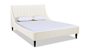 Aspen Vertical Queen Tufted Modern Platform Bed, Cloud White, large
