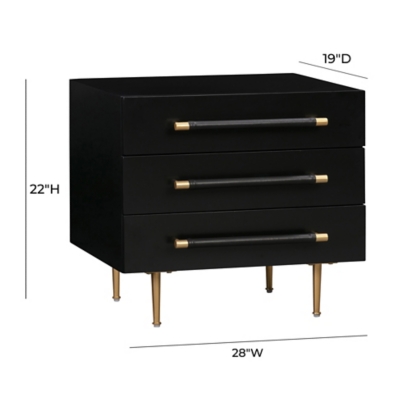 Trident Trident Black Nightstand | Ashley