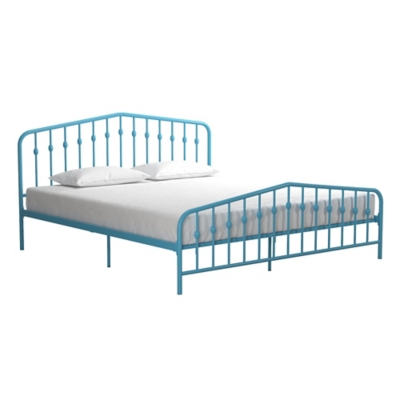 Bushwick King Metal Bed, Blue, large