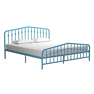 Bushwick King Metal Bed, Blue, large