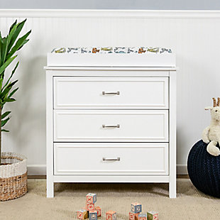 The Charlie 3-Drawer Dresser is the perfect accent piece for your nursery or any room in your home. It features three drawers with generous storage capacity and classic metal pulls. With its timeless design, this dresser will complement any bedroom furniture.Durability: 3 spacious drawers that are built to hold all the adorable baby clothes, blankets, and more. | Versatile design: changing station now. Big kid dresser later! This dresser is designed so that you can add a davinci changing tray to use as a convenient changing station during the baby years. | Smooth glide: euro drawer glides make opening the drawers easy even when your hands are full with your baby | Metal pulls: this dresser features upgraded metal pulls that protect it from easy nicks and damages | Easy assembly: we've done the hardest part for you! Drawer glides come pre-assembled so that you can put your dresser together more quickly and start enjoying your nursery sooner | Quality material: made of solid sustainable new zealand pinewood and tsca compliant engineered wood -only the best for your baby | For your baby's safety: say goodbye to toxic chemicals! Finished in a non-toxic multi-step painting process and lead and phthalate safe. Rest assured knowing it exceeds astm international and u.s. Cpsc safety standards. Stop mechanism and anti-tip kit included for additional safety