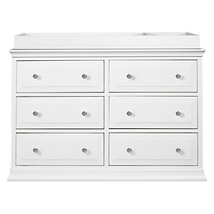 With its sharp design and stately appeal, the Signature 6-Drawer Double Dresser is as functional as it is regal. It has six large drawers that offer ample storage space for all of your baby’s needs.Durability: 6 spacious drawers that can hold all the adorable baby clothes, blanket, and more. We've built this dresser with features like additional corner blocks and support bars to make it sturdier and long-lasting | Versatile design: changing station now. Big kid dresser later! This dresser is designed so that you can add a davinci changing tray to use as a convenient changing station during the baby years. | Smooth glide: euro drawer glides make opening the drawers easy even when your hands are full with your baby | Metal knobs: this dresser features upgraded metal knobs that protect it from easy nicks and damages | Easy assembly: we've done the hardest part for you! Drawer glides come pre-assembled so that you can put your dresser together more quickly and start enjoying your nursery sooner | Quality material: made of solid sustainable new zealand pinewood and tsca compliant engineered wood -only the best for your baby | For your baby's safety: say goodbye to toxic chemicals! Finished in a non-toxic multi-step painting process and lead and phthalate safe. Rest assured knowing it exceeds astm international and u.s. Cpsc safety standards. Stop mechanism and anti-tip kit included for additional safety