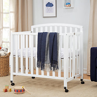 The Dylan Folding Portable Mini Crib is the perfect fit for urban living or to leave at grandparents' home. Its smaller size and rolling wheels allow you to move the crib freely throughout the home. The Dylan’s folding functionality allows you to easily store the crib when not in use or to take with you when you travel. This mini crib is both durable and lightweight and converts to a twin bed to grow with your baby beyond the nursery years.Greenguard gold certified: this product has been tested for over 10,000 chemical emissions and vocs, undergoing rigorous scientific testing to meet some of the world's most stringent chemical emissions requirements. It contributes to cleaner indoor air, creating a healthier environment for your baby to sleep, play, and grow. | 3-in-1 convertibility: designed to save you the hassle (and extra money!) of buying multiple beds as your little one grows. From rolling bassinet to stationary mini crib, this product also easily folds and converts to a twin bed (twin-size conversion kit sold separately) | Grows with baby: 4 adjustable mattress positions that you can lower as your baby begins to sit and stand. We've built this crib to withstand even the most active babies and toddlers and last through your child's teen years | Space efficient: a mini crib is a great alternative for smaller spaces (such as parents' bedroom & smaller apartments) or to store at grandparents' house to make traveling back and forth easy for the whole family | Portable: rolling wheels allow you to move the crib around freely and to move aside to clean those hard to reach areas under the crib. Wheels can be locked to keep crib stationary. | Foldable: easily fold the crib and store when not in use or fold it up to take with you when you travel | Bassinet alternative: the american pediatric association recommends co-sleeping for the first 6 months. A mini crib is a more stylish alternative to a pack-n-play and a more long-term solution than a bassinet for keeping your baby closeby as you sleep. | Mattress compatibility: while this crib fits any standard size mini crib mattress, it best fits with davinci’s line of firm comfort, greenguard gold, waterproof mini mattresses. Includes 1" waterproof pad.
