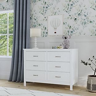 The Charlie 6-Drawer Dresser is the perfect accent piece for your nursery or any room in your home. It features six drawers with generous storage capacity and classic metal pulls. With its timeless design, this dresser will complement any bedroom furniture.Durability: 6 spacious drawers that are built to hold all the adorable baby clothes, blankets, and more. | Versatile design: changing station now. Big kid dresser later! This dresser is designed so that you can add a davinci changing tray to use as a convenient changing station during the baby years. | Smooth glide: euro drawer glides make opening the drawers easy even when your hands are full with your baby | Metal pulls: this dresser features upgraded metal pulls that protect it from easy nicks and damages | Quality material: made of solid sustainable new zealand pinewood and tsca compliant engineered wood -only the best for your baby | For your baby's safety: say goodbye to toxic chemicals! Finished in a non-toxic multi-step painting process and lead and phthalate safe. Rest assured knowing it exceeds astm international and u.s. Cpsc safety standards. Stop mechanism and anti-tip kit included for additional safety | Easy assembly: we've done the hardest part for you! Drawer glides come pre-assembled so that you can put your dresser together more quickly and start enjoying your nursery sooner
