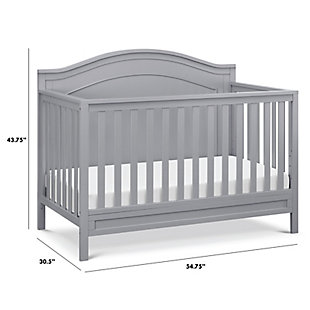 The polished Charlie 4-in-1 Crib features a graceful arched headboard with delicately carved molding and slim feet. The crib easily converts from crib to toddler bed, daybed and full-size bed.Greenguard gold certified: this product has been tested for over 10,000 chemical emissions and vocs, undergoing rigorous scientific testing to meet some of the world's most stringent chemical emissions requirements. It contributes to cleaner indoor air, creating a healthier environment for your baby to sleep, play, and grow. | 4-in-1 convertibility: designed to save you the hassle (and extra money!) of buying multiple beds as your little one grows. Easily converts to a toddler bed, daybed, and full-size bed (toddler kit and full-size kit  sold separately) | GROWS WITH BABY: 4 adjustable mattress positions that you can lower as your baby begins to sit and stand. We've built this crib to withstand even the most active babies and toddlers and last through your child's teen years | QUALITY MATERIAL: Made of solid sustainable New Zealand pinewood and TSCA compliant engineered wood -only the best for your sweet baby | FOR YOUR BABY'S SAFETY: Say goodbye to toxic chemicals! Finished in a non-toxic multi-step painting process and lead and phthalate safe. Rest assured knowing it meets or exceeds ASTM International and U.S. CPSC safety standards | MATTRESS COMPATIBILITY: While this crib is a standard size regular crib, for a best fit we recommend DaVinci’s line of non-toxic, GREENGUARD gold, waterproof mattresses. | COMPLETE THE LOOK: Shop Charlie 3-Drawer Dresser & 6-Drawer Double Dresser for a coordinated nursery