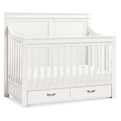 Million Dollar Baby Classic Wesley Farmhouse 4-in-1 Convertible Storage Crib, Heirloom White, rollover