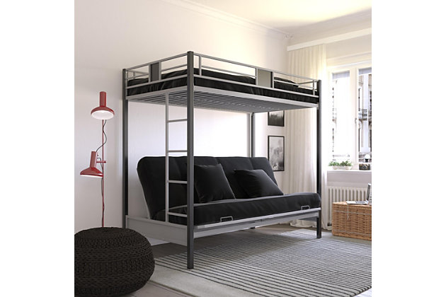 Aer Living Reeta Twin Over Futon, Dhp Twin Over Futon Metal Bunk Bed Multiple Colors Silver