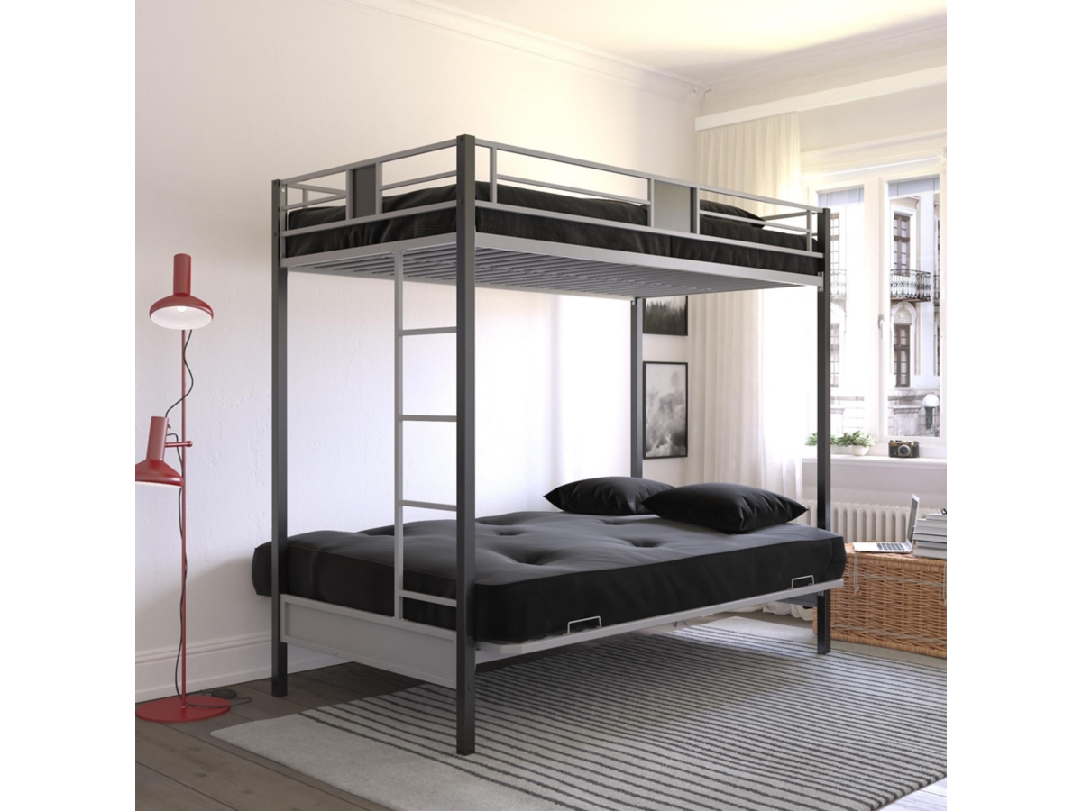 Atwater Living Reeta Twin over Futon Metal Bunk Bed