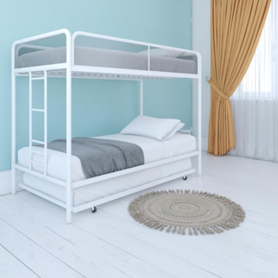 Atwater Living Elia Triple Twin Metal Bunk Bed, White, , rollover
