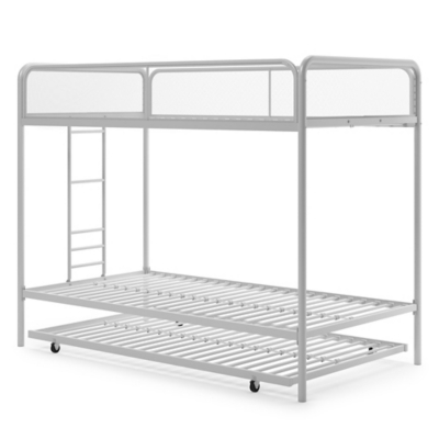 Atwater Living Elia Triple Twin Metal Bunk Bed, White, , large