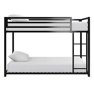 Atwater Living Mason Metal Twin over Twin Bunk Bed, Black, Black, large