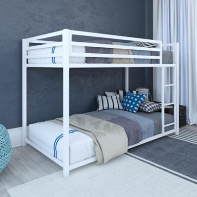 Atwater Living Mason Metal Twin over Twin Bunk Bed, White, White, large