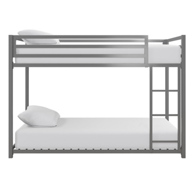 Atwater Living Mason Metal Twin over Twin Bunk Bed, Silver, Silver, large