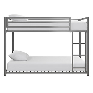 Atwater Living Mason Metal Twin over Twin Bunk Bed, Silver, Silver, large