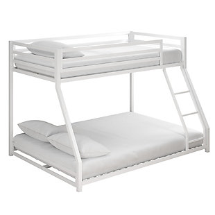 Atwater Living Mason Metal Twin over Full Bunk Bed, White, White, large