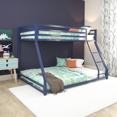 Atwater Living Mason Metal Twin over Full Bunk Bed, Blue, Blue, rollover