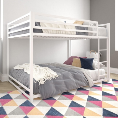 Atwater Living Mason Metal Full over Full Bunk Bed, White, White, large