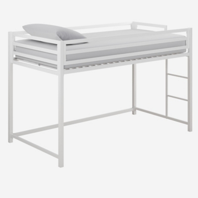 Atwater Living Mason Metal Junior Loft Bed, White, White, large