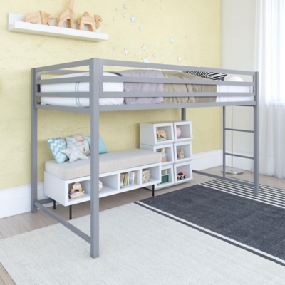 Atwater Living Mason Metal Junior Loft Bed, Silver