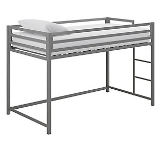 Atwater Living Mason Metal Junior Loft Bed, Silver, Silver, large