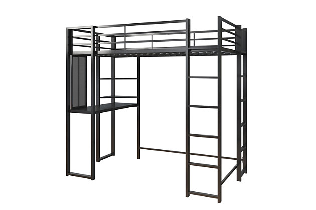 Aer Living Alix Twin Metal Loft Bed, Metal Loft Bed With Desk Assembly Instructions