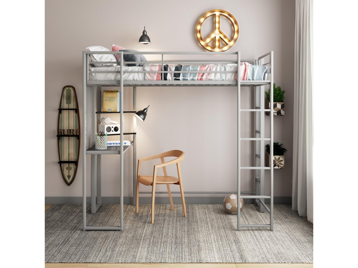 Atwater Living Alix Twin Metal Loft Bed with Desk | Ashley