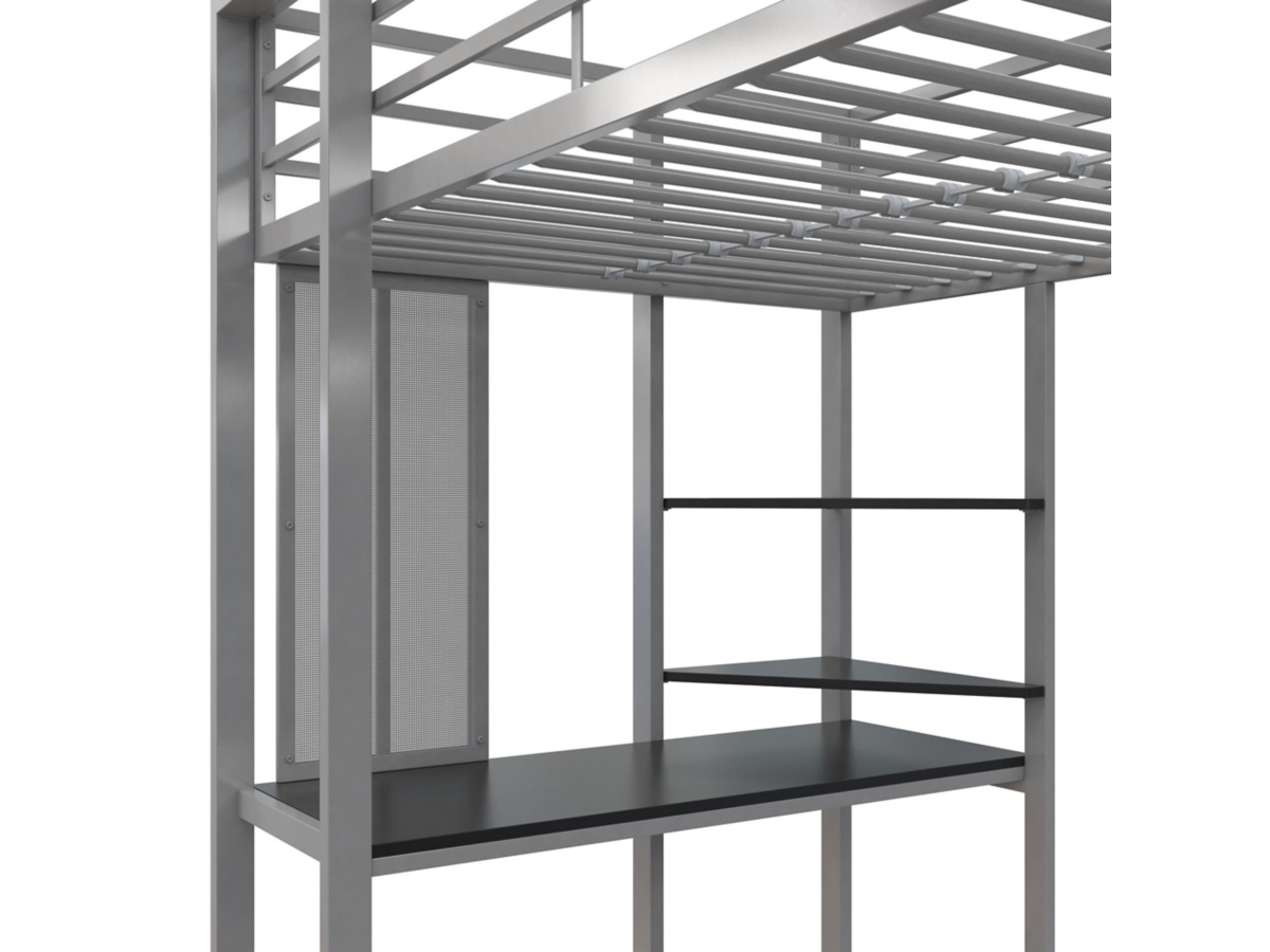 Atwater Living Alix Twin Metal Loft Bed with Desk | Ashley