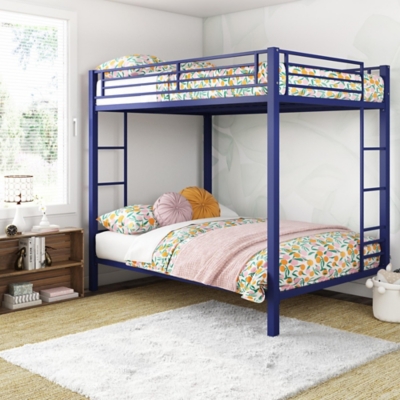 Atwater Living Parker Full over Full Metal Bunk Bed, Blue, Blue, large