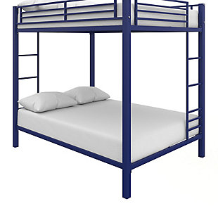 Atwater Living Parker Full over Full Metal Bunk Bed, Blue, Blue, large