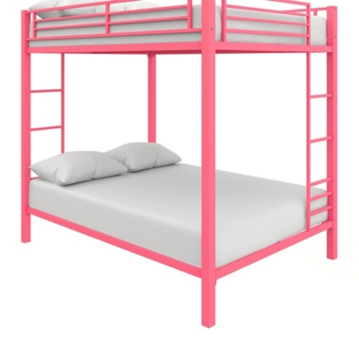 Atwater Living Parker Full over Full Metal Bunk Bed, Pink, Pink, large