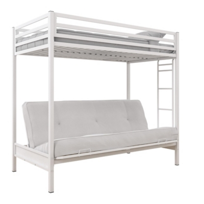 Atwater Living Mason Metal Twin over Futon, White, White, large