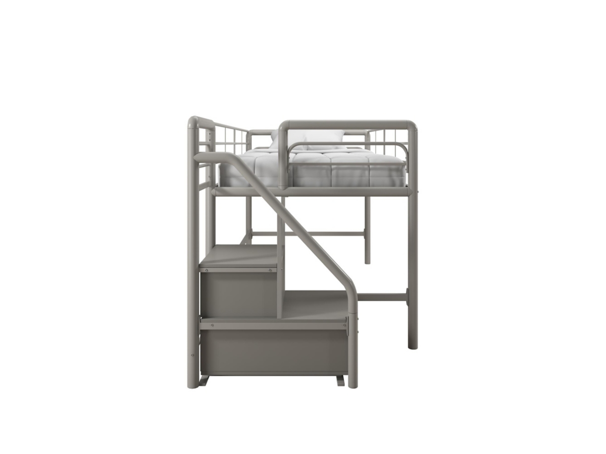 Atwater Living Kaden Junior Twin Loft bed with Storage Steps