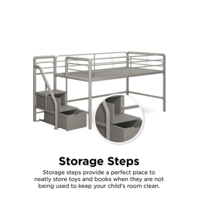 Junior loft bed with best sale storage steps