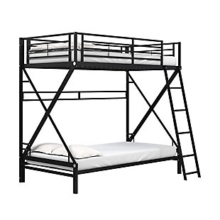 Atwater Living Nomy Twin Over Twin Metal Bunk Bed, Black, , large