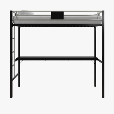 Atwater Living Metal Loft Bunk Bed, Black/Silver, , large