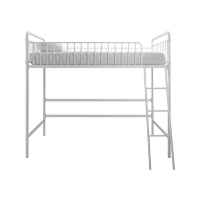 Atwater Living Kalvin Twin Metal Loft Bed, White, White, large