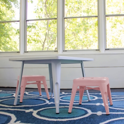 Ace Casual Kids Metal Stool - 2 pack, Blush Pink, Pink, rollover