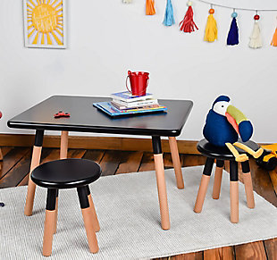 Ace Casual Kids Dipped Table and Stool Set, Black, Blue/Beige, rollover