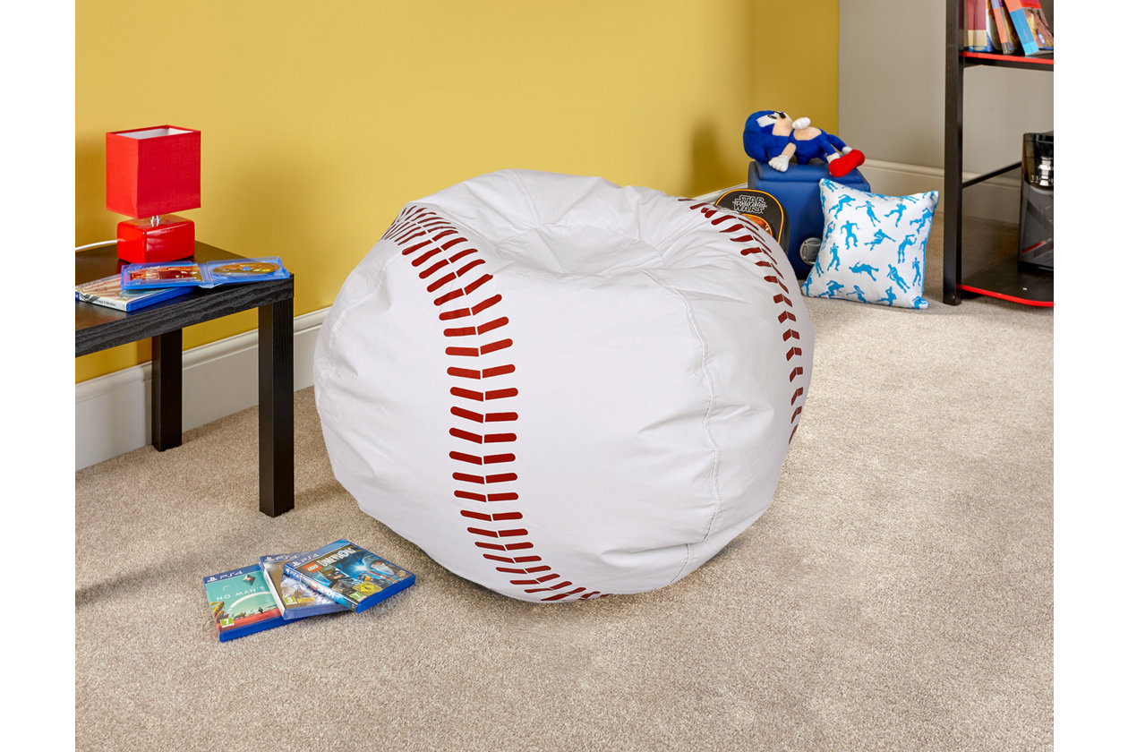 Ace Casual Medium Vinyl Baseball Bean Bag   Ashley Furniture HomeStore