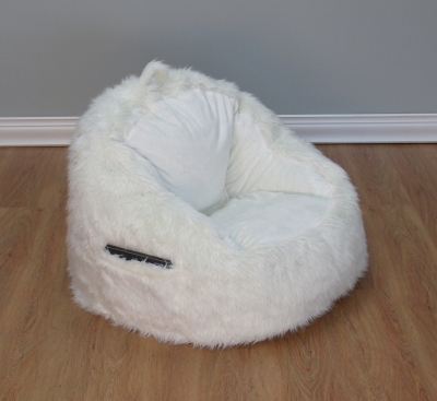 Ace Casual Fur Tablet Pocket Chair, Cream, White, large