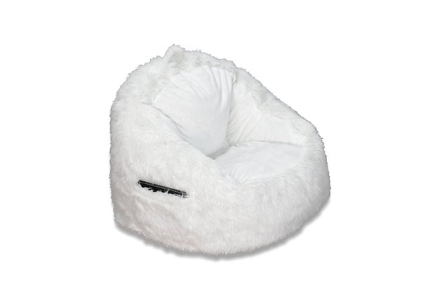 This Structured Tablet Fur Bean Bag the softest seat in the house. Our superior-quality faux fur is as luxurious as it is beautiful. It is a perfect addition to your children's room or teen study area, equipped with a sewn in side pocket to hold your Tablet or favorite book.Soft faux fur cover made from 80% polyester and 20% acrylic. | Filled with 100% polystyrene beads | Built-in tablet pocker on the side. | Handle for easy moving.
