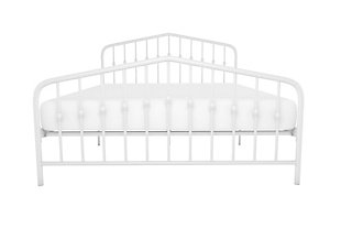 Bushwick Queen Metal Bed, White, large