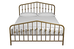 Bushwick Bushwick Queen Metal Bed, Gold, large